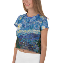 Load image into Gallery viewer, Vincent van Gogh All-Over Print Crop Tee