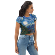 Load image into Gallery viewer, Vincent van Gogh All-Over Print Crop Tee